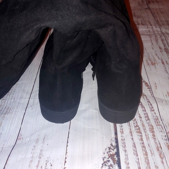 JG Over-the-Knee Thigh Boots, Black Suede-like Material, Size 8.5 - Picture 8 of 9